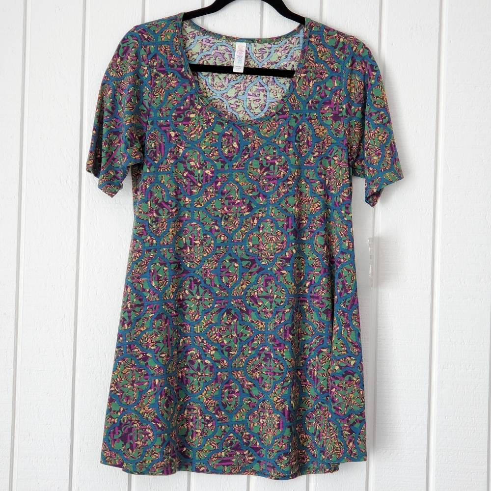 Lularoe Perfect T Tee XS Purple Teal Green New NWT